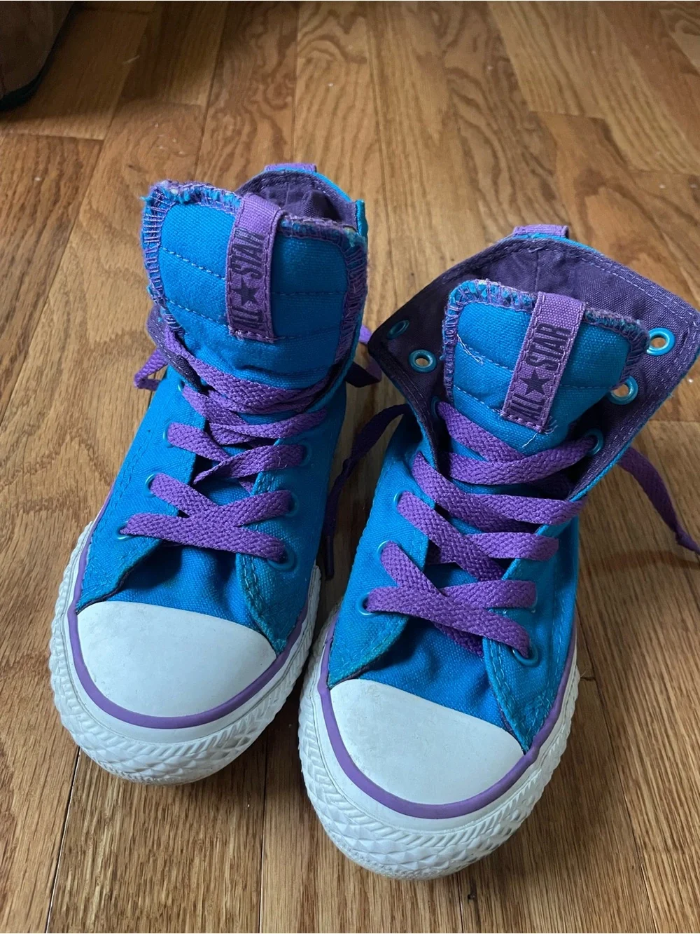 Converse All Star High Top Chuck Taylor Blue/Purple High Tops Shoe Girls 12